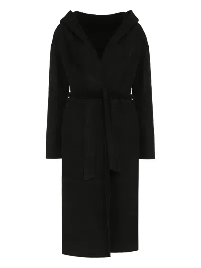 Salvatore Santoro Leather Belted Coat In Black