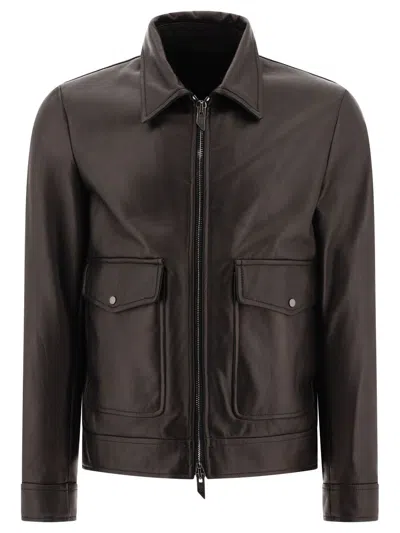 Salvatore Santoro Leather Biker Jacket In Black