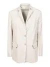 Salvatore Santoro Tailored Leather Jacket With Notched Lapel In White