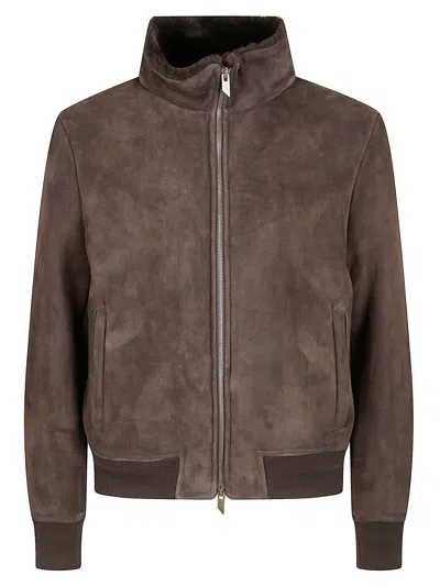 SALVATORE SANTORO LEATHER BOMBER