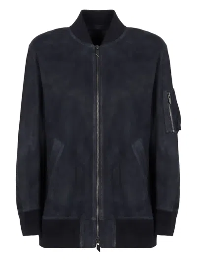 SALVATORE SANTORO LEATHER BOMBER JACKET