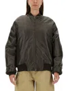 Salvatore Santoro Black Ovine Leather Bomber Jacket In Brown