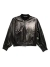 Salvatore Santoro Leather Bomber Jacket In Black