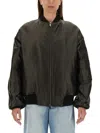 Salvatore Santoro Black Ovine Leather Bomber Jacket In Black