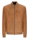 Salvatore Santoro Long-sleeved Leather Jacket In Brown