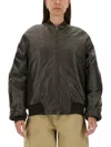 Salvatore Santoro Black Ovine Leather Bomber Jacket In Brown