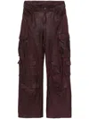 Salvatore Santoro Leather Cargo Pants In Red