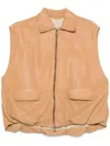 Salvatore Santoro Leather Waistcoat Santoro In Brown