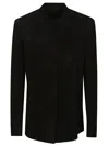 Salvatore Santoro Black Ovine Leather Jacket With Mandarin Collar In Black