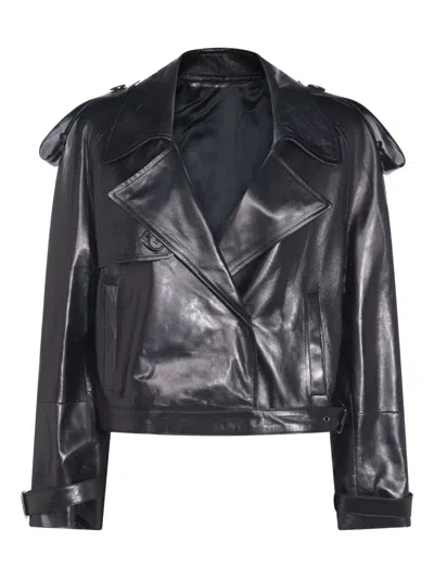 Salvatore Santoro Leather Jacket In Black