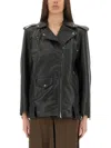 Salvatore Santoro Classic Biker Jacket With Zip Closure In Black