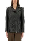 Salvatore Santoro Classic Biker Jacket With Zip Closure In Black