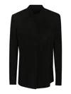 Salvatore Santoro Black Ovine Leather Jacket With Mandarin Collar In Black
