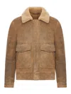 Salvatore Santoro Shearling-collar Leather Jacket In Black