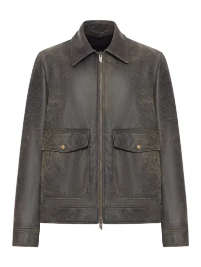 Salvatore Santoro Flap-pocket Leather Jacket In Brown