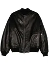 Salvatore Santoro Leather Bomber Jacket In Black