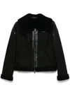 Salvatore Santoro Long Sleeve Leather Jacket In Black