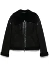 Salvatore Santoro Long Sleeve Leather Jacket In Black
