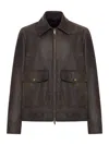 Salvatore Santoro Flap-pocket Leather Jacket In Brown