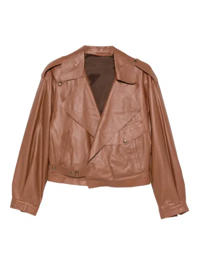 Salvatore Santoro Leather Jacket In Brown