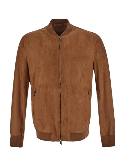 Salvatore Santoro Leather Jacket In Brown