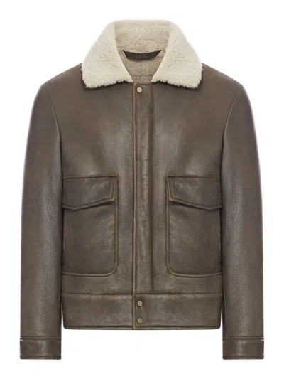 Salvatore Santoro Leather Jacket In Brown