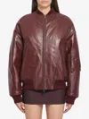 Salvatore Santoro Padded Leather Jacket In Burgundy