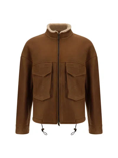 Salvatore Santoro Leather Jacket In Brown