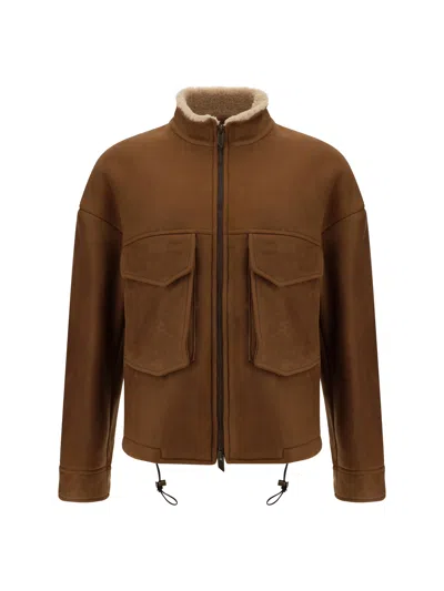 Salvatore Santoro Leather Jacket In Camel