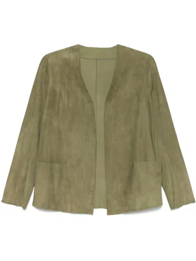 Salvatore Santoro Leather Jacket In Green