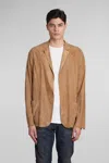 SALVATORE SANTORO LEATHER JACKET IN BEIGE SUEDE