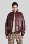 Salvatore Santoro Leather Jacket In Bordeaux Leather In Burgundy