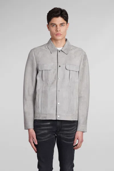 Salvatore Santoro Leather Jacket In Grey Leather