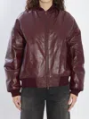Salvatore Santoro Padded Leather Jacket In Burgundy