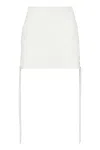 Salvatore Santoro Leather Mini Skirt In White