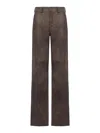 Salvatore Santoro Panelled Leather Trousers In Brown