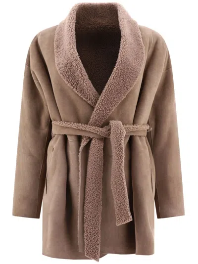 SALVATORE SANTORO LEATHER SHEARLING JACKET