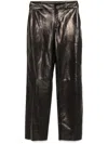 Salvatore Santoro Brown Cargo Pants In Nappa Leather Woman In Black