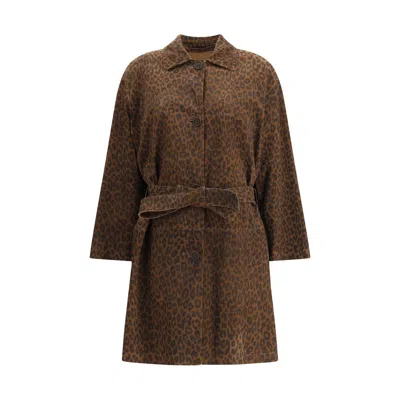 Salvatore Santoro Leopard Coat In Black