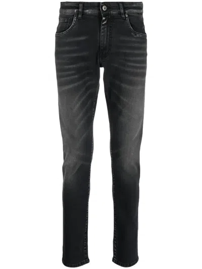 Salvatore Santoro Logo-patch Cotton Slim-fit Jeans In Grey