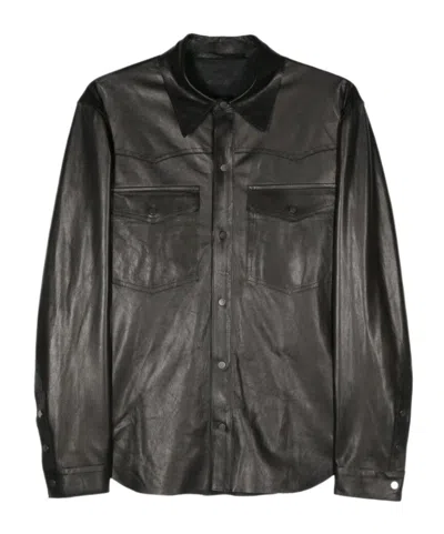 Salvatore Santoro Lederjacke Mit Logo-schild In Black