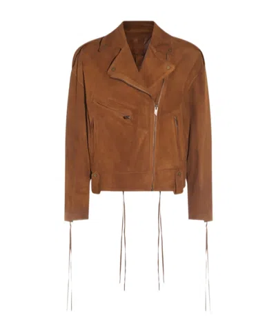 SALVATORE SANTORO SALVATORE SANTORO ZIP DETAILED LEATHER JACKET