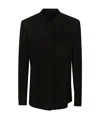 Salvatore Santoro Black Ovine Leather Jacket With Mandarin Collar In Black
