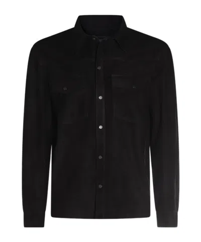 Salvatore Santoro Long Sleeve Leather Jacket In Black