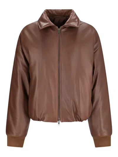 Salvatore Santoro Long-sleeve Leather Jacket In Brown