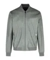 Salvatore Santoro Ribbed Nappa Leather Bomber Jacket In Gray