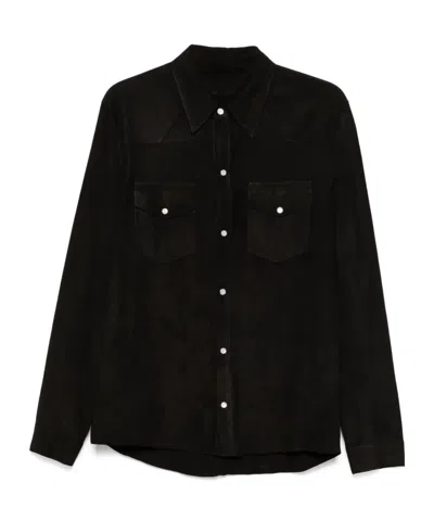 Salvatore Santoro Long-sleeved Leather Jacket In Black