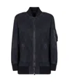 Salvatore Santoro Suede Bomber Jacket In Black