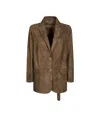 Salvatore Santoro Tailored Brown Leather Jacket With Two-button Closure In Brown