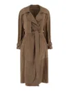 Salvatore Santoro Mid-length Beige Ovine Leather Wrap Coat